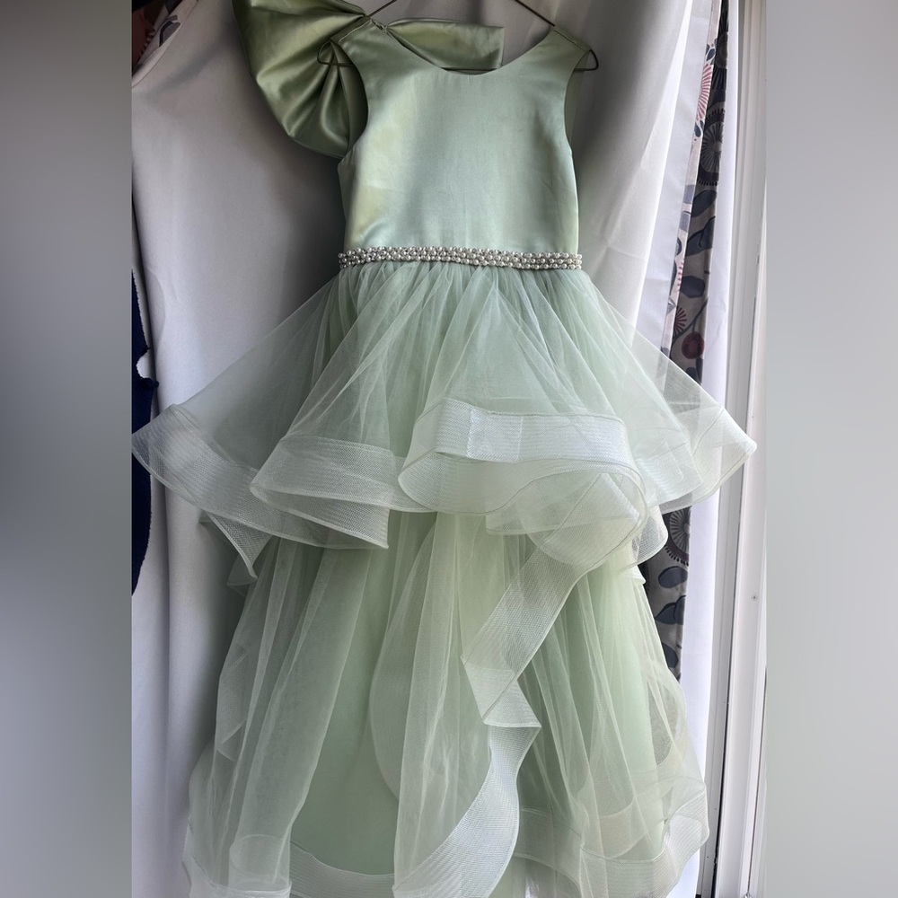 Elegant Green Layered Dress